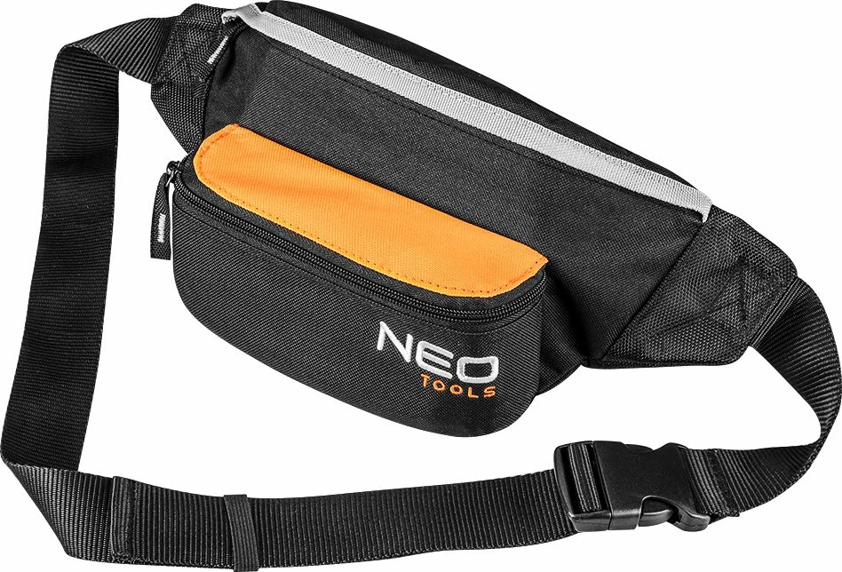 Çantë beli Neo 84-311, poliester i përforcuar, 2 ndarje, rrip i rregullueshëm, e zezë