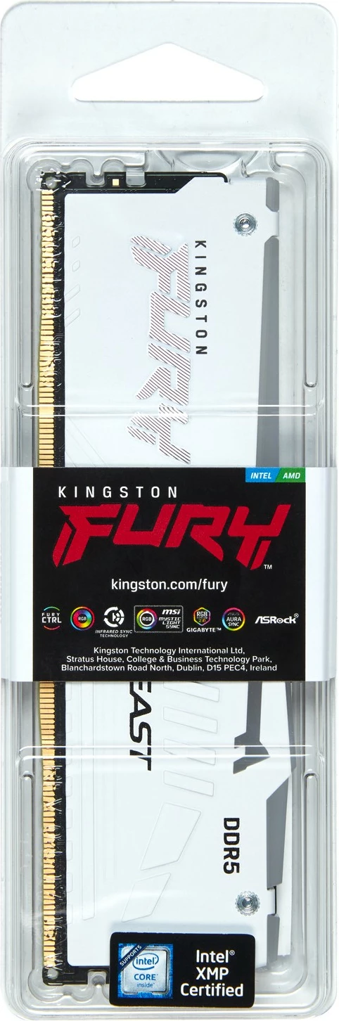 RAM Memorje Kingston FURY Beast 32GB DDR5 5600MT/s CL36 RGB bardhë