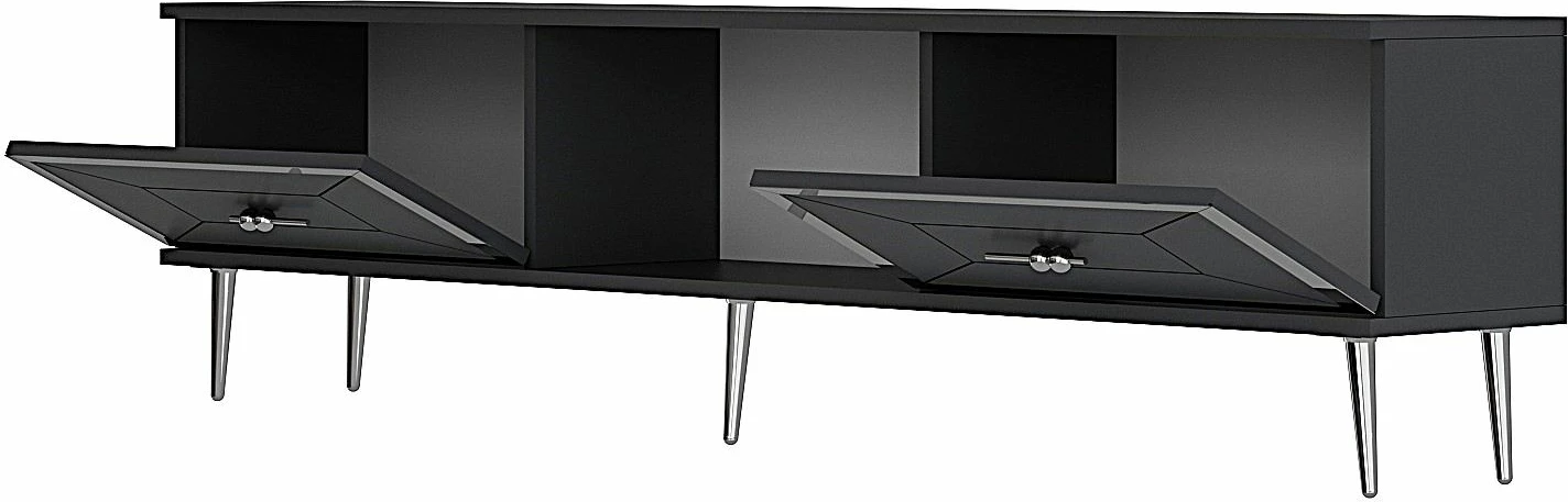 Komodë TV Skye Decor, ngjyrë antracit dhe argjendi, Arno