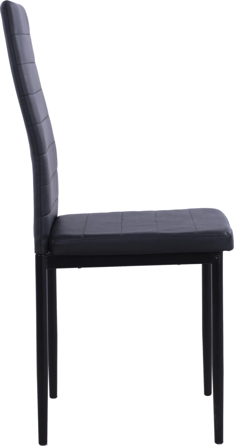 Karrige metalike Lady FH0037.12, kornizë metalike e zezë PU, set prej 4 copash, 40x48x95 cm