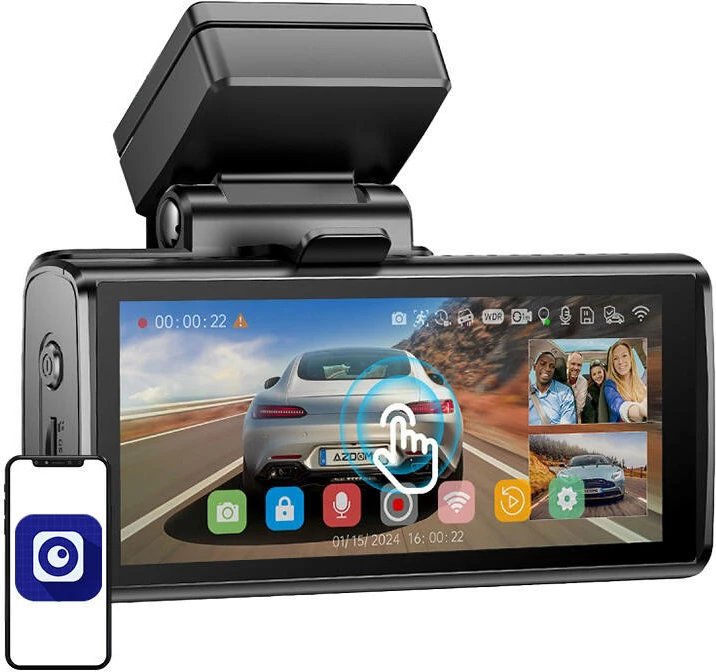 Video regjistrues për veturë Azdome M580, 3 kamera, 64GB, GPS, WiFi, i zi