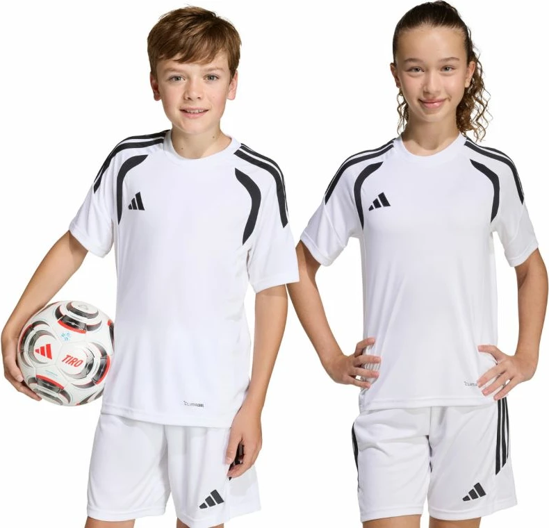 Fanellë futbolli për fëmijë adidas, e bardhë