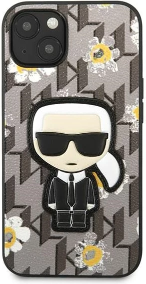 Mbështjellës Karl Lagerfeld Flower Ikonik Karl për iPhone 13 6.1", Gri
