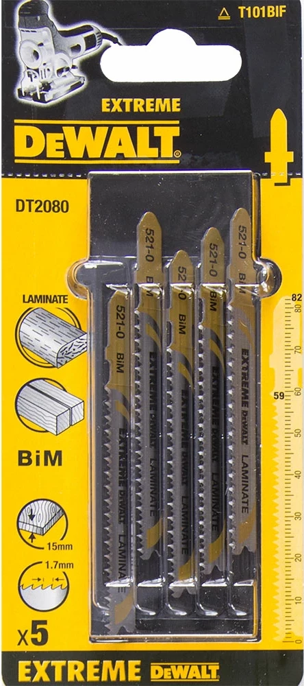 Teh sharrë për laminat DeWalt DT2080 82mm, për laminat deri 15mm, prerje e drejtë, 5 copë