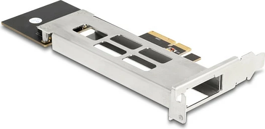 Kartë zgjerimi PCIe DeLOCK Mobile Rack, PCIe 4.0, për SSD M.2 NVMe, low profile, e zezë/metalike