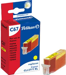 Kartrixhe boje Pelikan C67 (zëvendësim Canon CLI-571Y XL), 12 ml, e verdhë