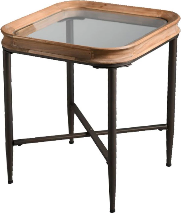 Tavolinë anësore Marais, natyrale e zezë, 45x45x51.5