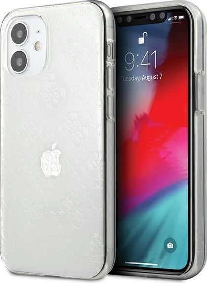 Mbështjellës Guess GUHCP12S3D4GTR për iPhone 12 mini 5.4", transparent