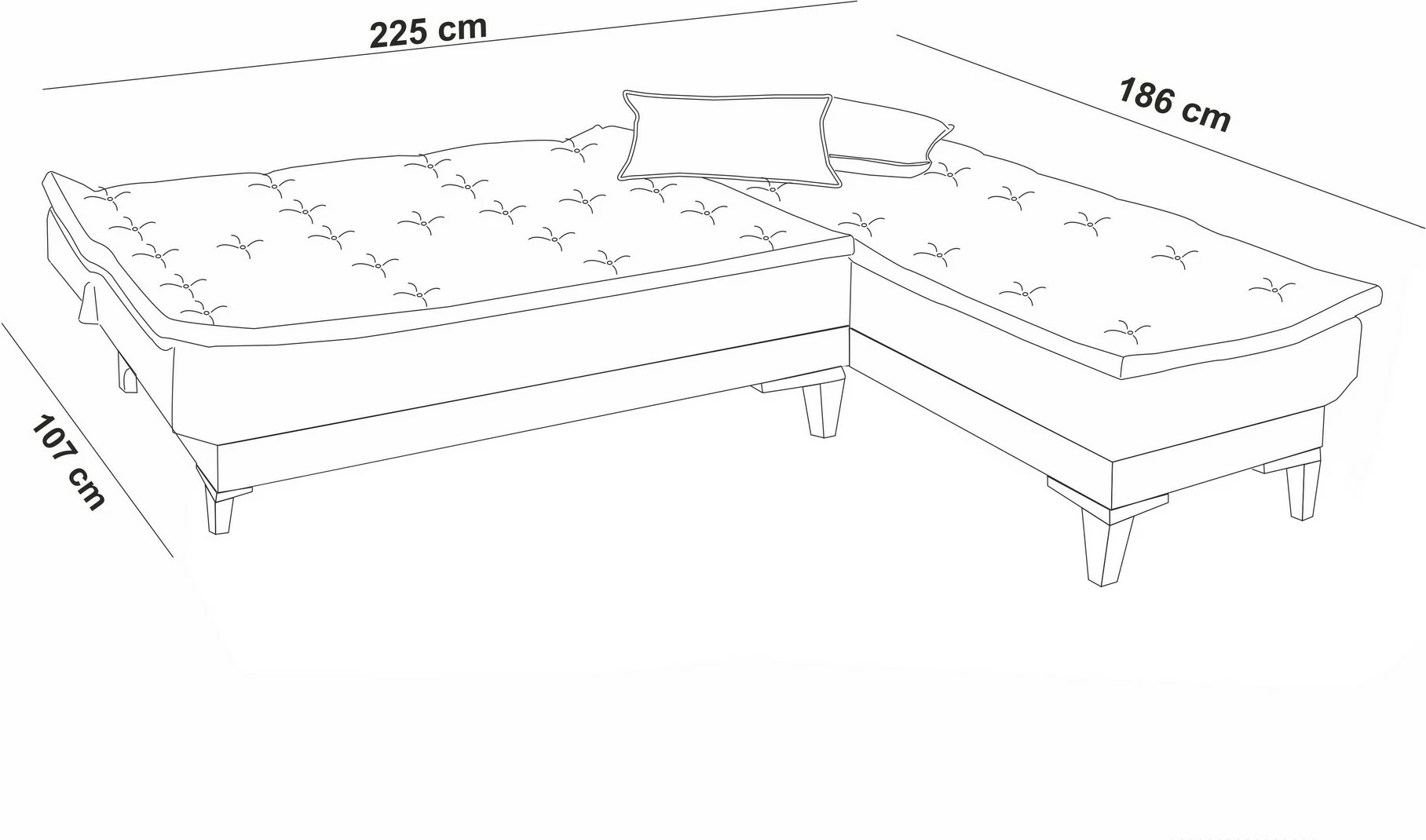 Kënd-sofë shtrat Santo, ngjyrë gri e errët