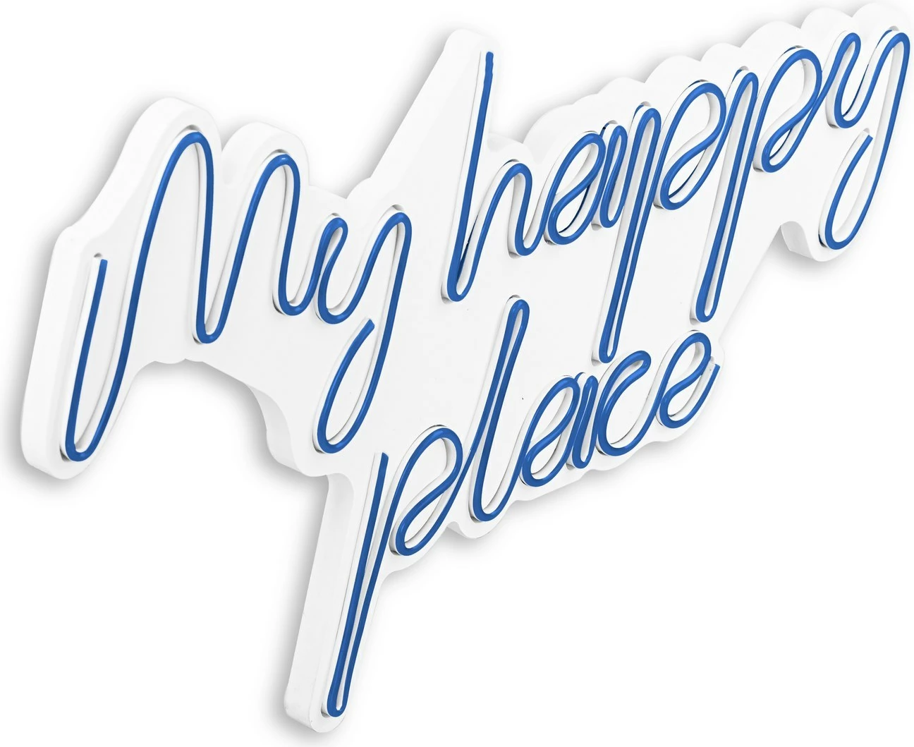 Dekor dritash LED plastike, 'My happy place', ngjyrë e kaltër