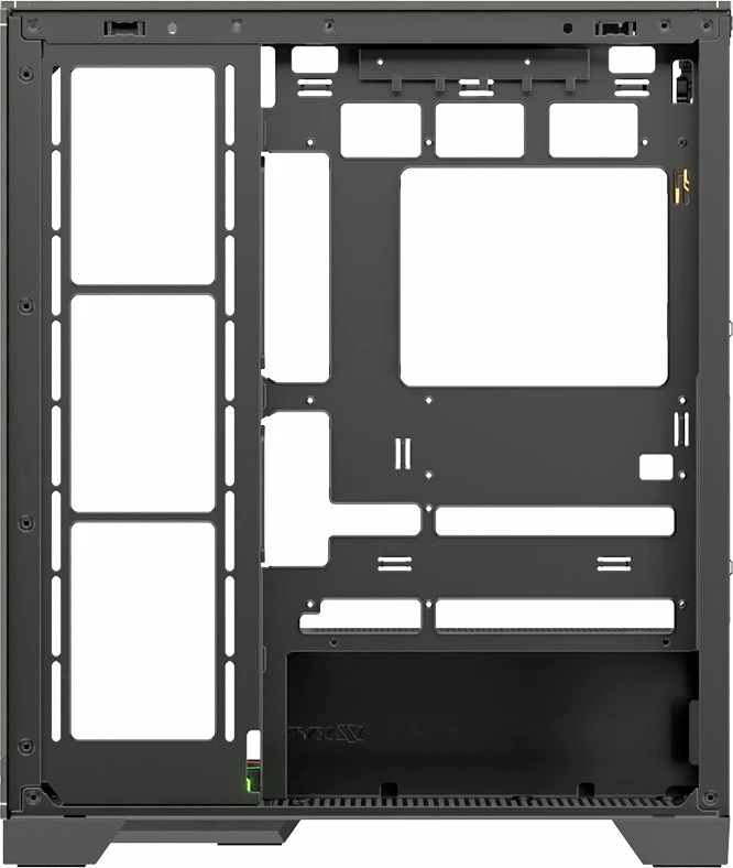 Kasë XYZ PC GEAR Trifecta X-CS-TRIFECTA-B, Midi Tower ATX, xham i kalitur, ARGB, USB-C, e zezë