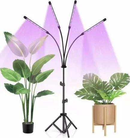 Llambë LED grow për bimë Gardlov 19388, 80 LED, 4 panele, me tripod, USB, timer, e zezë, set 4 copë