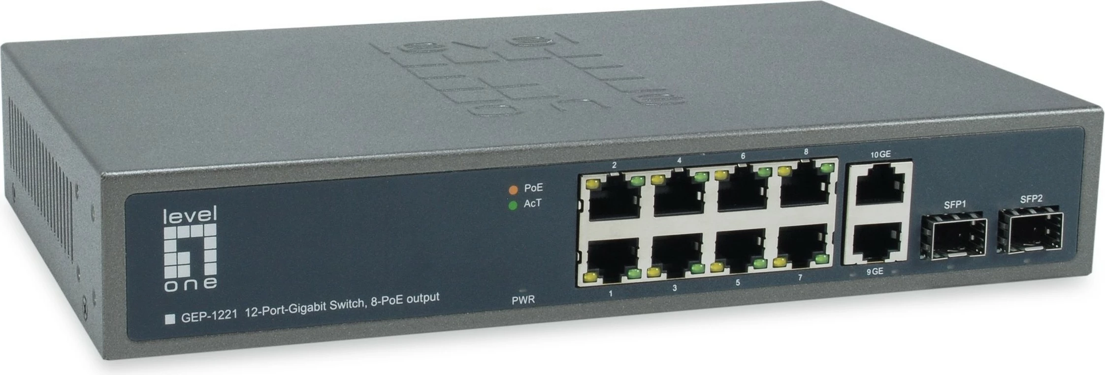 Switch LevelOne GEP-1221, Gigabit Ethernet, PoE, Rack mounting, i zi