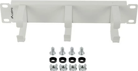 Organizues kabllosh Lanberg AK-1702-S, për kabinet 10", me 3 mbajtëse metalike, Gri