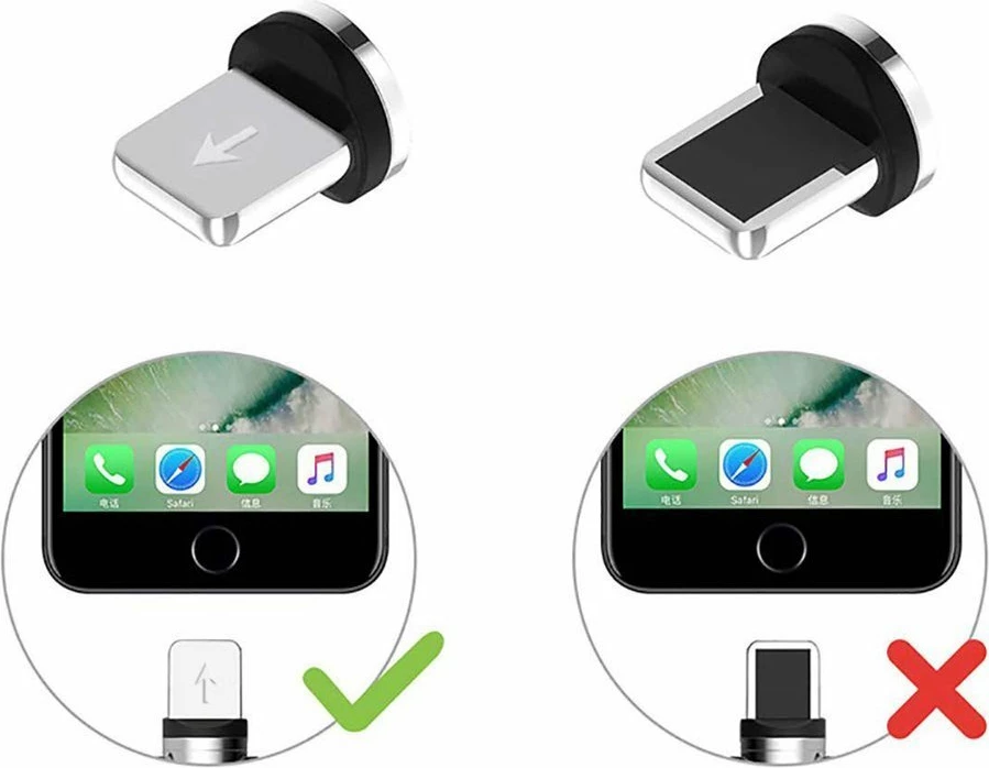 Adapter magnetik për kabllo Lightning Hurtel, argjend