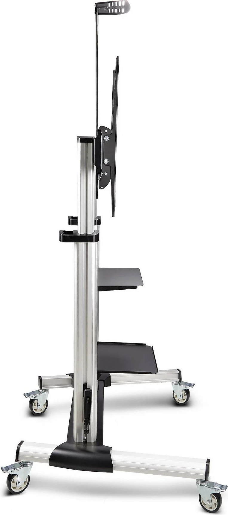 Karrocë TV StarTech, mbajtës i lëvizshëm me rrota, 60-100", VESA deri 1000x600, 100kg, zi/argjendtë