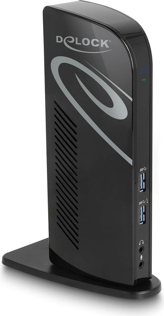 Docking station DeLOCK DisplayLink, 2x DisplayPort 4K, USB 3.2, LAN, Audio, e zezë