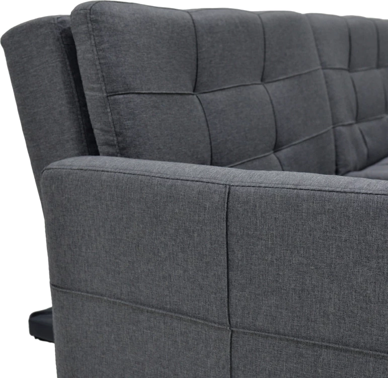 Divan 3 ulës, shtrat, fleksibil,, ngjyrë gri e errët, 198x87x76