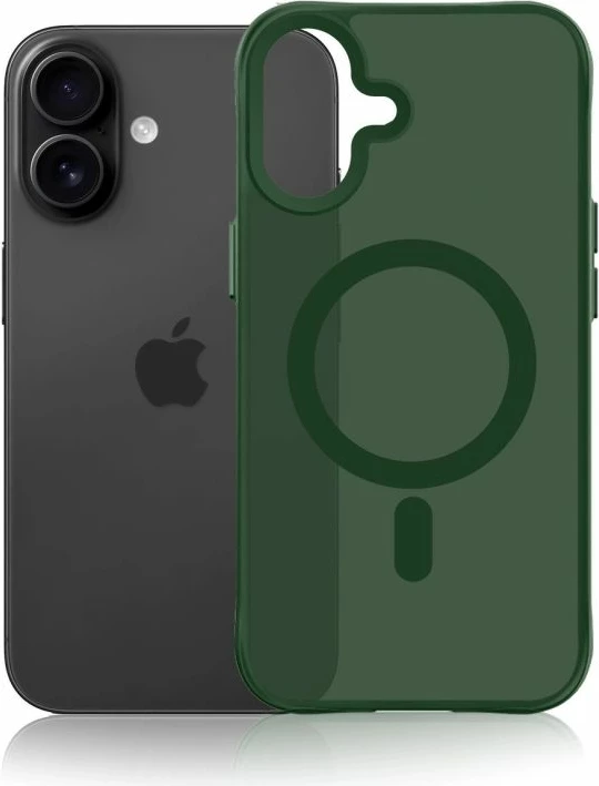 Maskë telefoni 3mk Smoke MagCase për iPhone 16, e gjelbër
