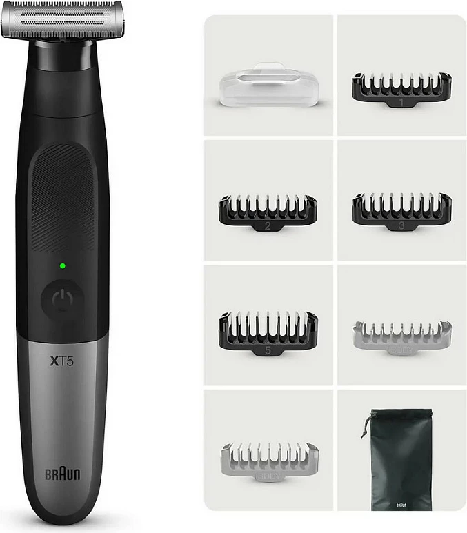 Makinë rroje Braun Series X XT5200, Face+Body+Travel, pa kabllo, waterproof, e zezë/argjendtë