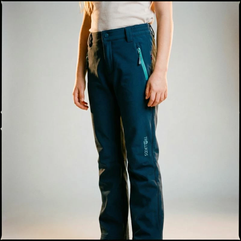 Pantallona softshell për fëmijë Trollkids, kaltër