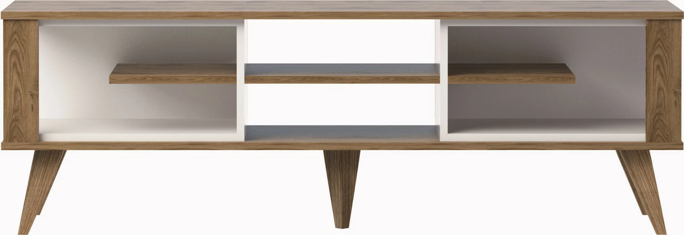 Komodë TV Skye Decor, ngjyrë lis dhe e bardhë, Ionis