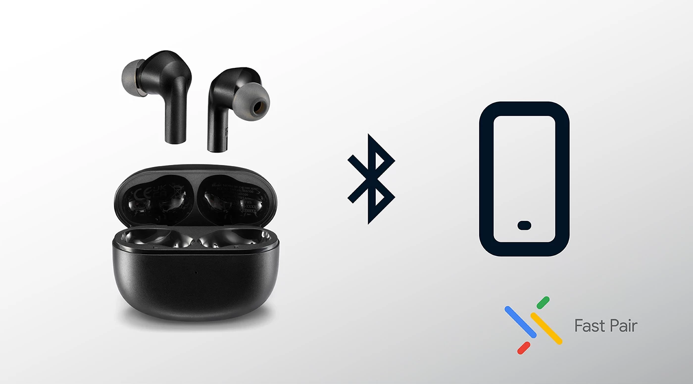 Kufje Motorola Moto Buds 500 ANC TWS Bluetooth, 20h, IPX4, USB-C, të zeza
