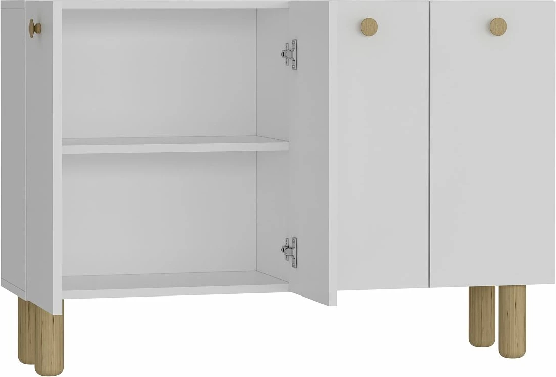 Konsol Skye Decor, Ilay Bohem, e bardhë, lisi safir