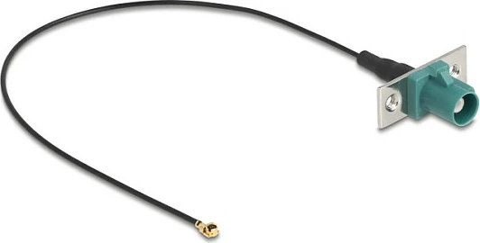 Kabll antene DeLOCK 90732, FAKRA E në I-PEX MHF1, 0.2 m, 50 Ω, zi/turkeze