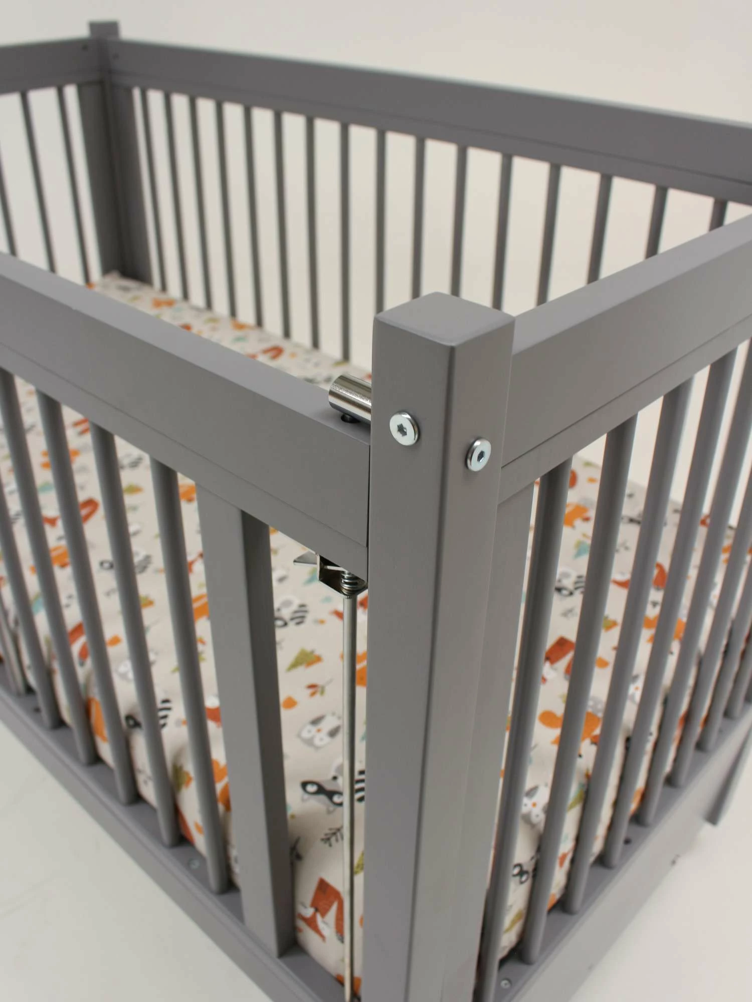 Djep për fëmijë, ngjyrë gri, Skye Decor, Elegance