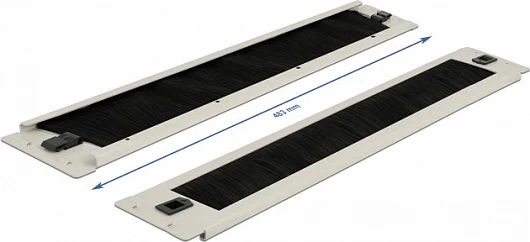 Panel menaxhimi kabllove DeLOCK 19" 2U me furçë, tool-free, gri/zi