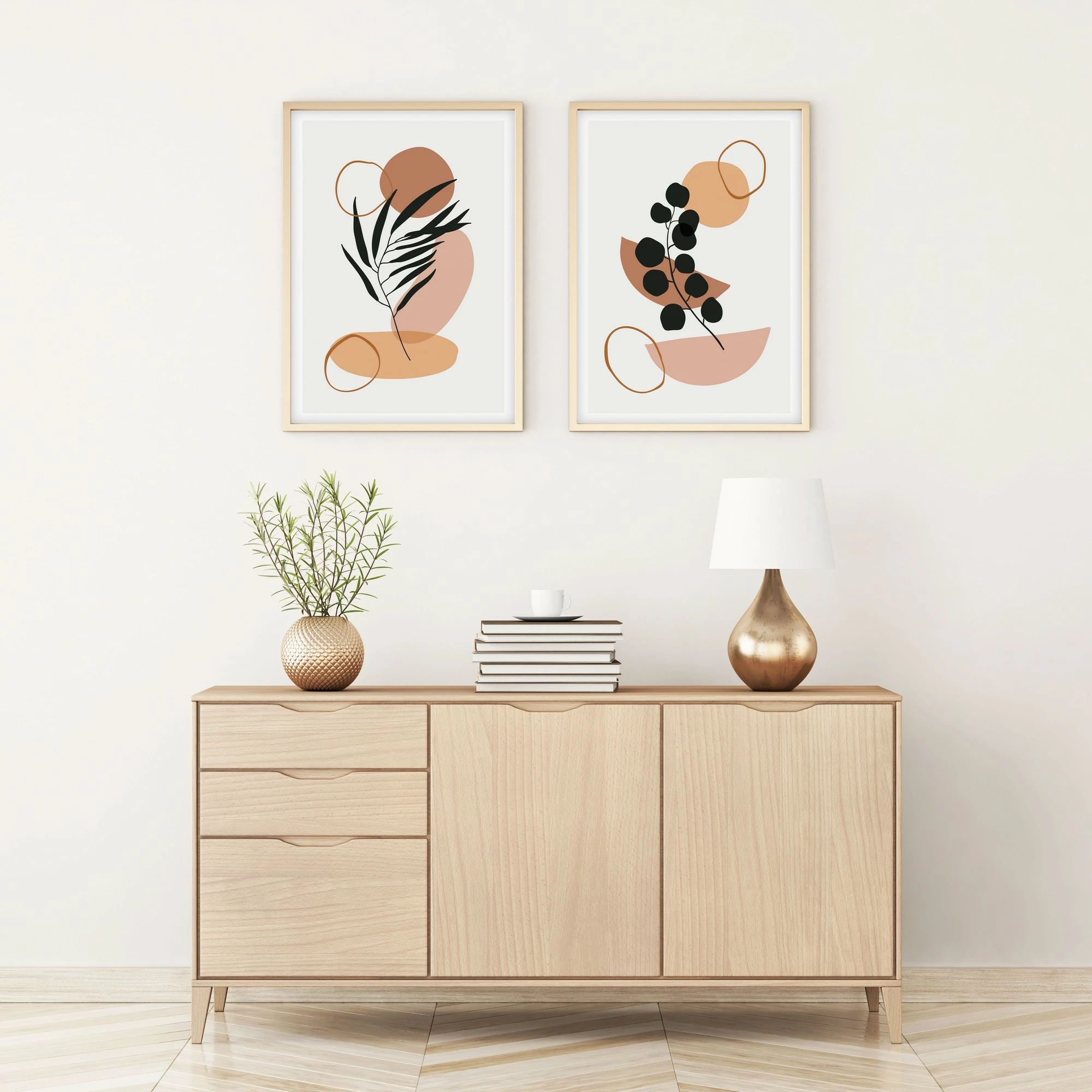 Pikturë dekorative me kornizë, MDF, 2 copë, Wallity, Huhu126, 20x30cm