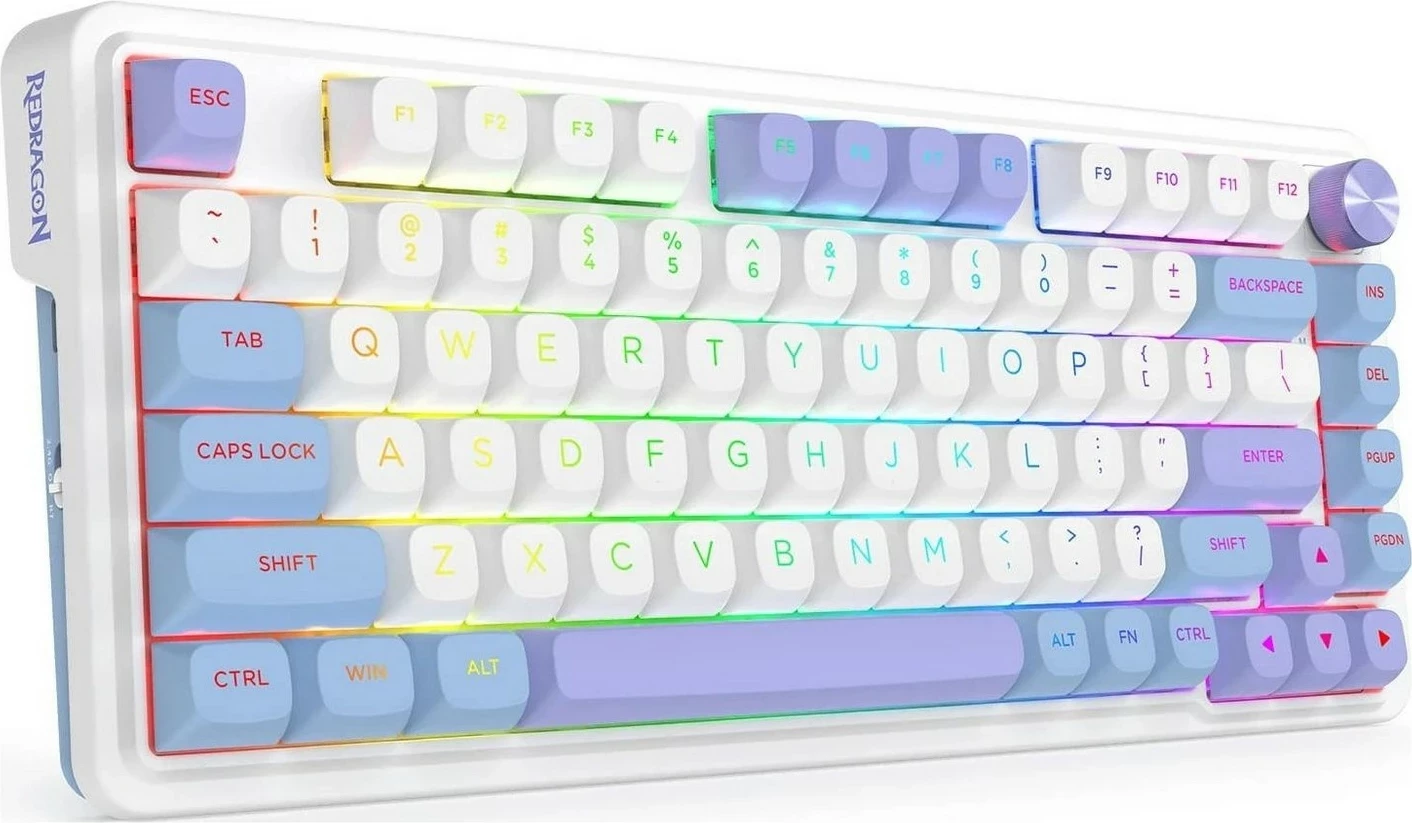 Tastierë mekanike Redragon Ucal Max K673WBP-RGB-MAX, 75%, RGB, wireless, e bardhë