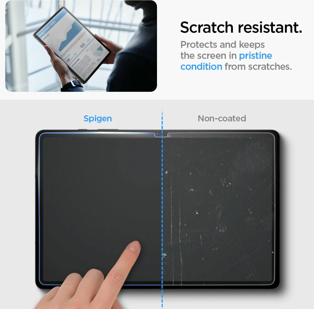 Xham i temperuar mbrojtës, Spigen Glas.tR EZ Fit, për Samsung Galaxy Tab S9 11'' X710/X716B, 0.2 mm 9H, kornizë montimi