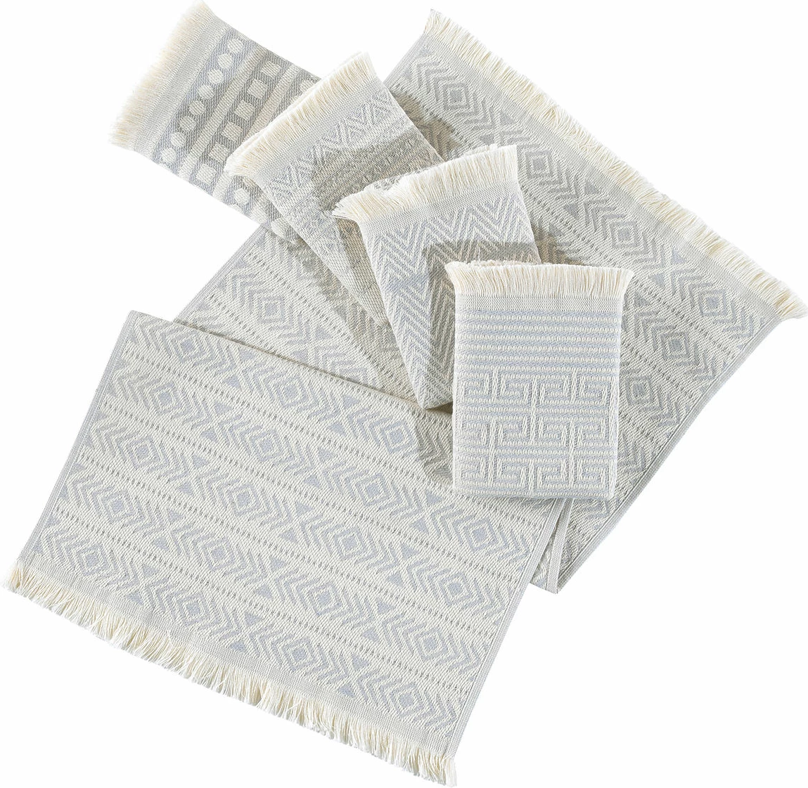Set peshqirësh për larje (5 copë), Mijölnir, Maya, ngjyrë gri e çelët