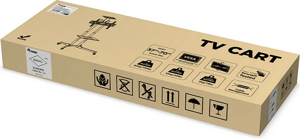 Karrocë TV EQUIP 650603, 37-70", VESA 200x200-600x400, 50 kg, me rrota, e zezë