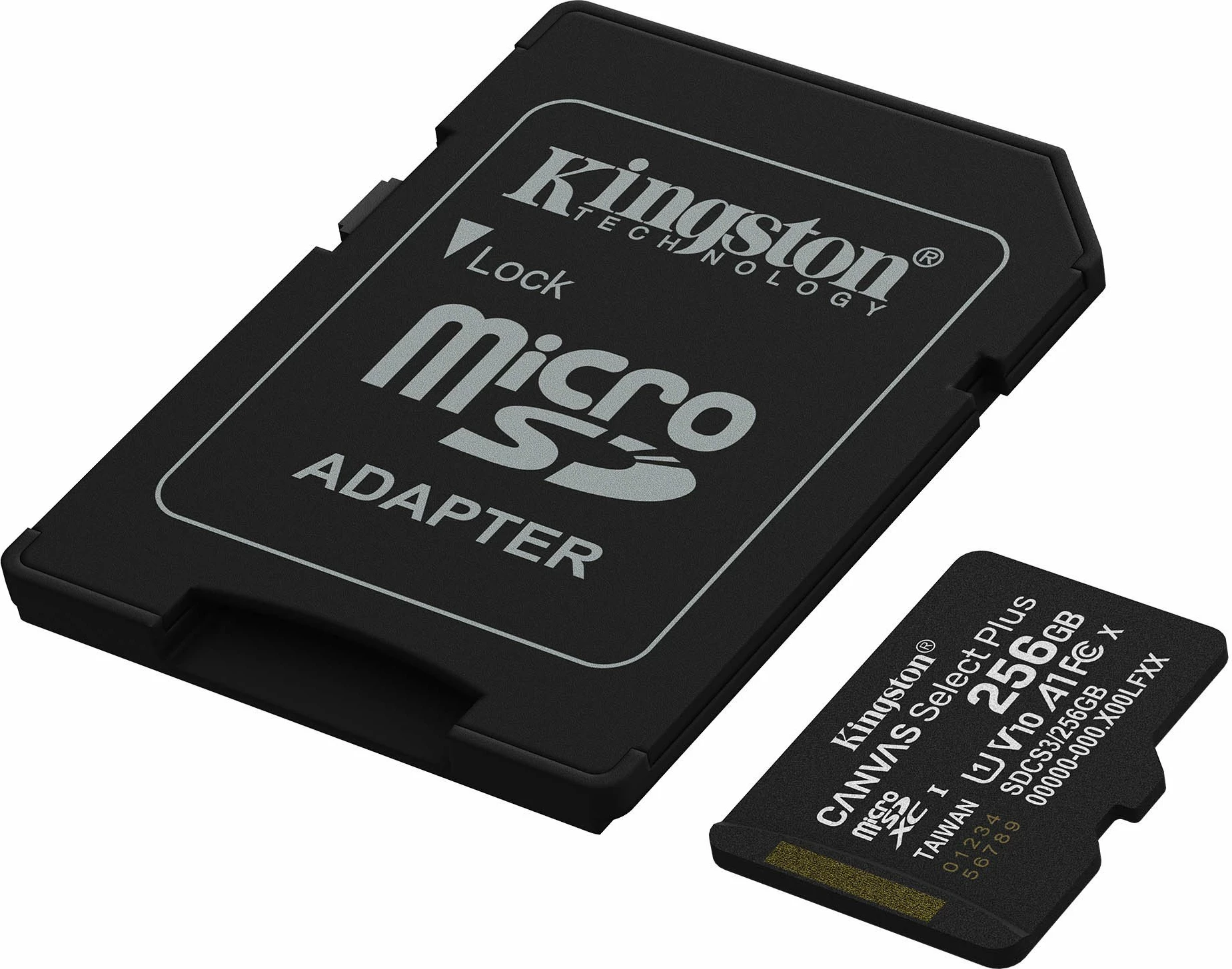 Kartë memorie microSDXC Kingston Canvas Select Plus 256GB UHS-I/U1 A1 V10 (SDCS3/256GB), me adapter SD
