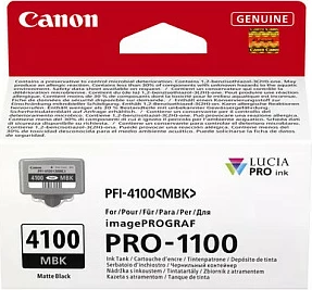 Kartrix boje Canon LUCIA PRO II PFI-4100 MBK, për imagePROGRAF PRO-1100, Standard Yield, Matte Black