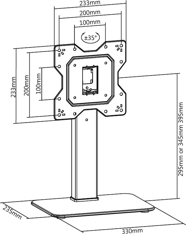 Mbajtës TV Superior SUPSTV019, 23"-42", 40Kg, i zi
