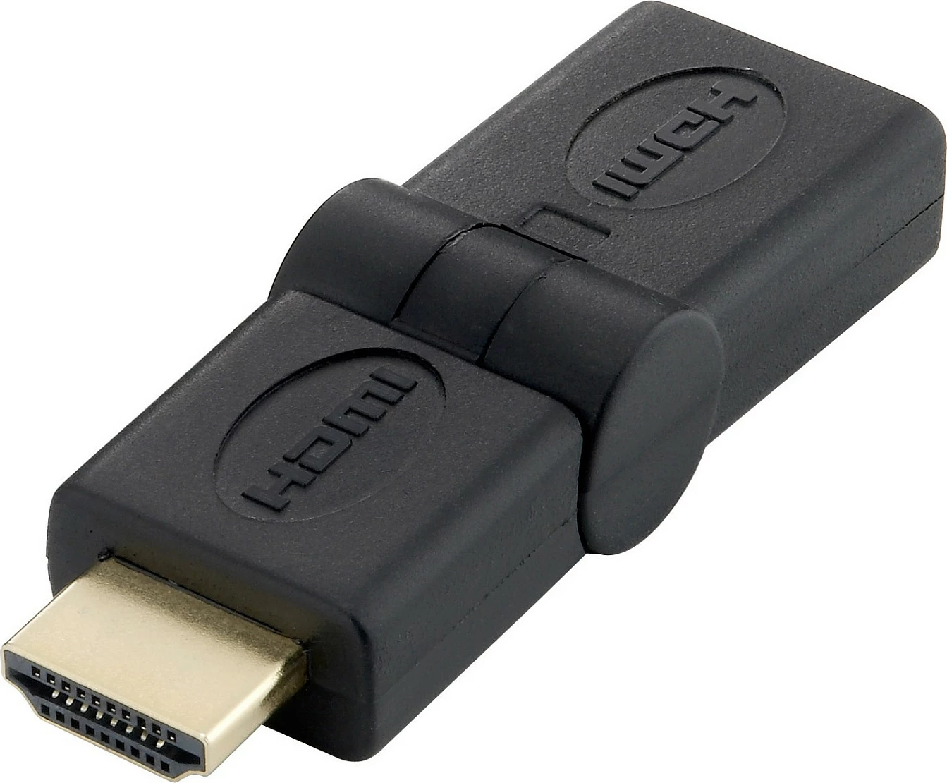 Adapter HDMI palosshëm Equip, mashkull në femër, kënd 90°, i zi