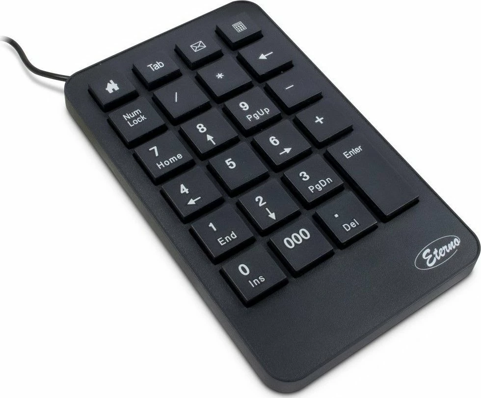 Tastierë numerike Inter-Tech KB-120, USB 2.0, 23 taste, kabllo 1.4 m, pa touchpad, e zezë