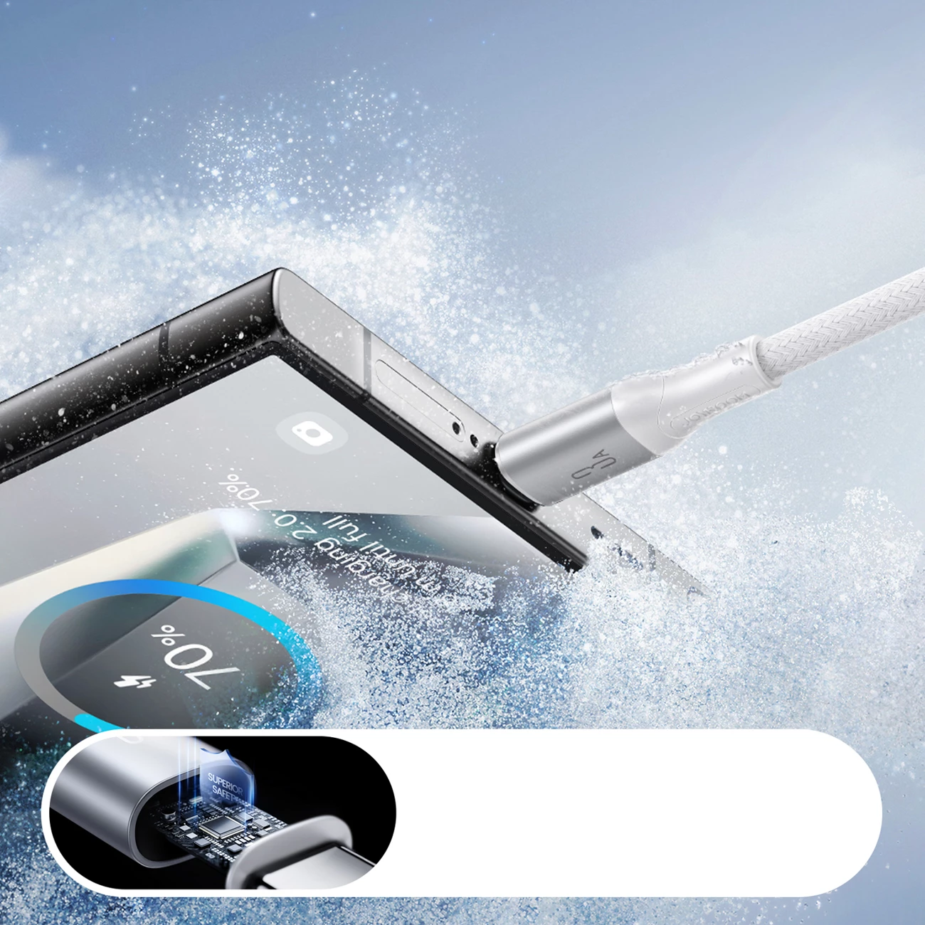 Kabllo Joyroom S-A28 Flash Series USB-A në USB-C, 1m, 3A, Bardhë