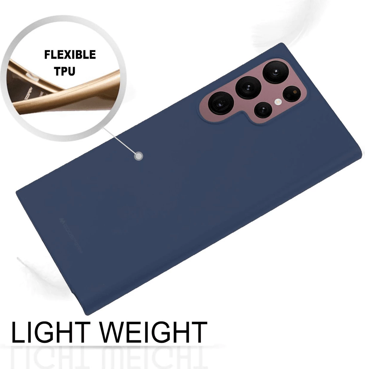 Mbështjellës Goospery Soft Feeling Silicone 17690 për Samsung Galaxy S23 Ultra 5G, blu e errët