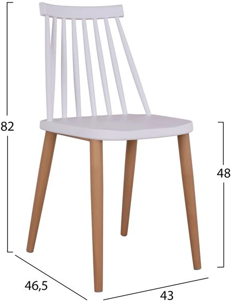 Set tavolinë me karrige 5 copë Vanessa, ngjyrë e bardhë & metalike, tavolinë e rrumbullakët 90x74 FH11304