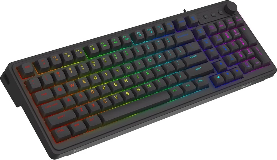 Tastierë gaming Savio GALAXIS, membrane, RGB, me kabllo USB 1.5 m, US QWERTY, e zezë