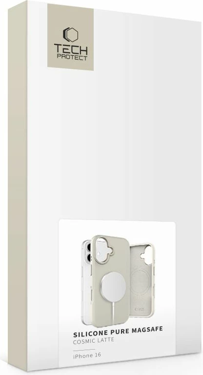 Mbështjellës Tech-Protect Silicone PU MagSafe për iPhone 16, Bezhe