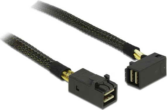 Kabllo Mini SAS HD DeLOCK SFF-8643 në SFF-8643, 0.5m, Male/Male, e zezë