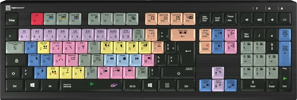 Tastierë LogicKeyboard GrassValley Edius Astra 2 FR për PC, me taste shumëngjyrëshe