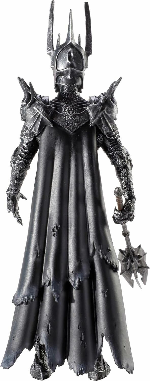 Figurinë e artikuluar NOBLE COLLECTION Bendyfig Sauron 18 cm, gri/zezë, me armë dhe bazë ekspozimi