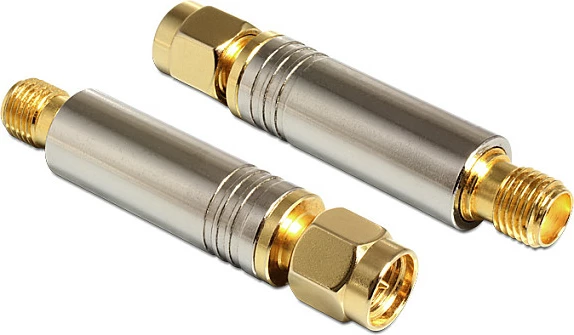 Adapter RF DeLOCK 88750, SMA në SMA, 45 mm, ar/argjend